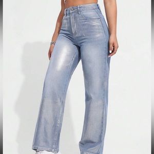 NWT metallic jeans